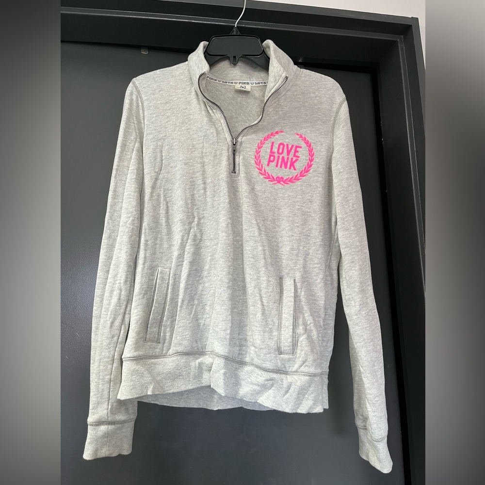 Pink by VS, gray sweat shirt and gray crop sweat pants size M, only worn once